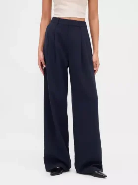 Pantalones plisados de talle alto 365