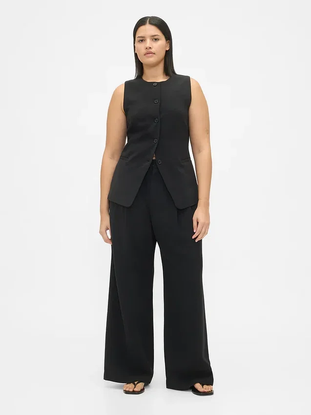 Pantalones plisados de talle alto 365