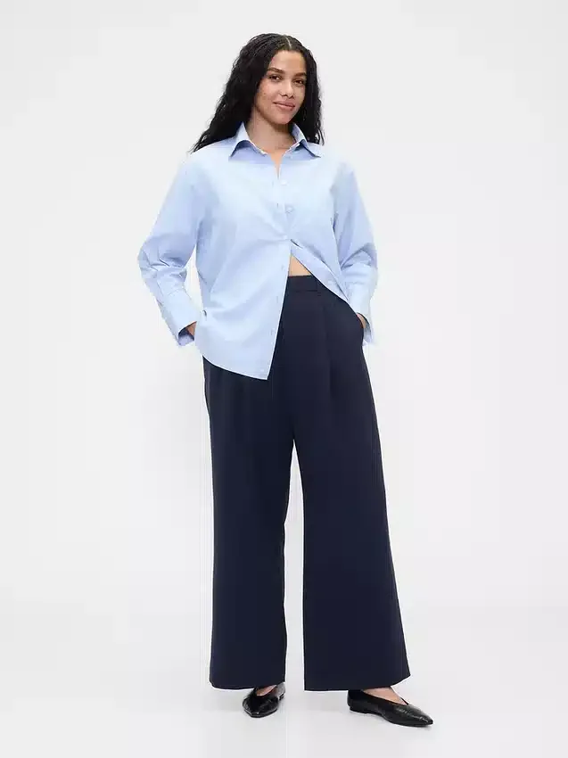 Pantalones plisados de talle alto 365
