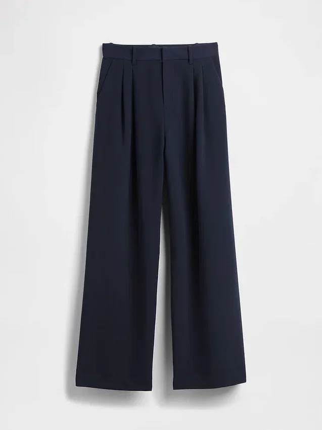 Pantalones plisados de talle alto 365