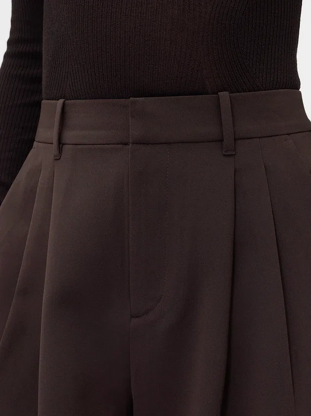 Pantalones plisados de talle alto 365