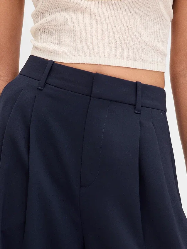 Pantalones plisados de talle alto 365