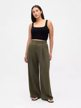 Pantalones plisados de talle alto Curvy 365