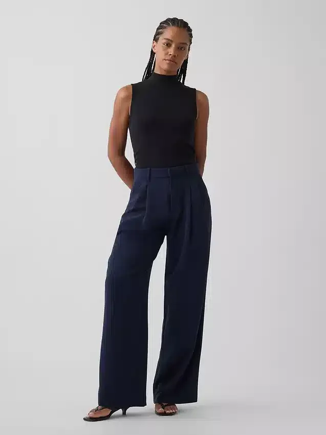 Pantalones plisados de talle alto Curvy 365
