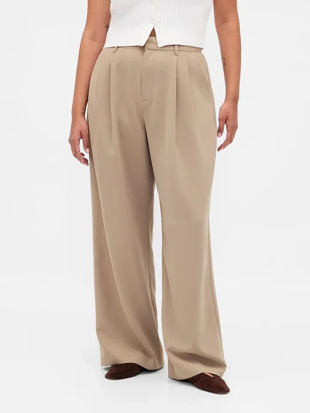 Pantalones plisados de talle alto Curvy 365