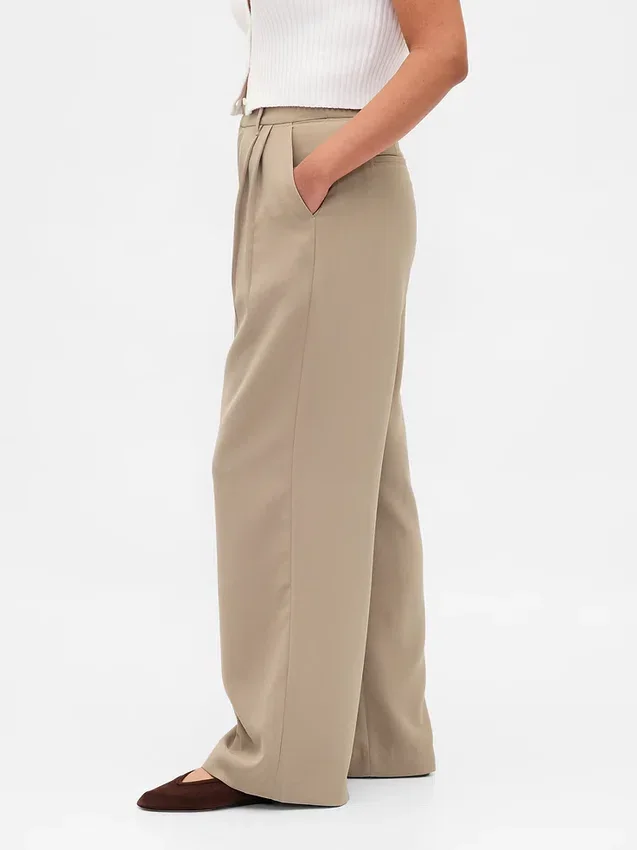 Pantalones plisados de talle alto Curvy 365