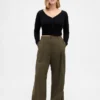 Pantalones plisados de talle alto Curvy 365