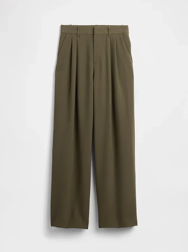 Pantalones plisados de talle alto Curvy 365
