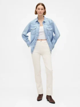 Pantalones rectos ajustados de pana de talle alto estilo años 90