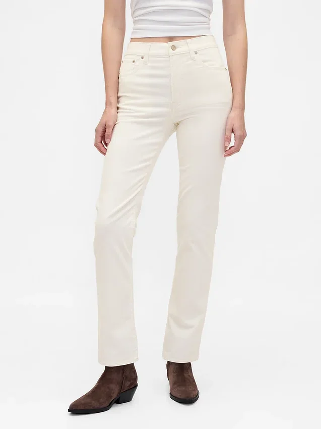 Pantalones rectos ajustados de pana de talle alto estilo años 90