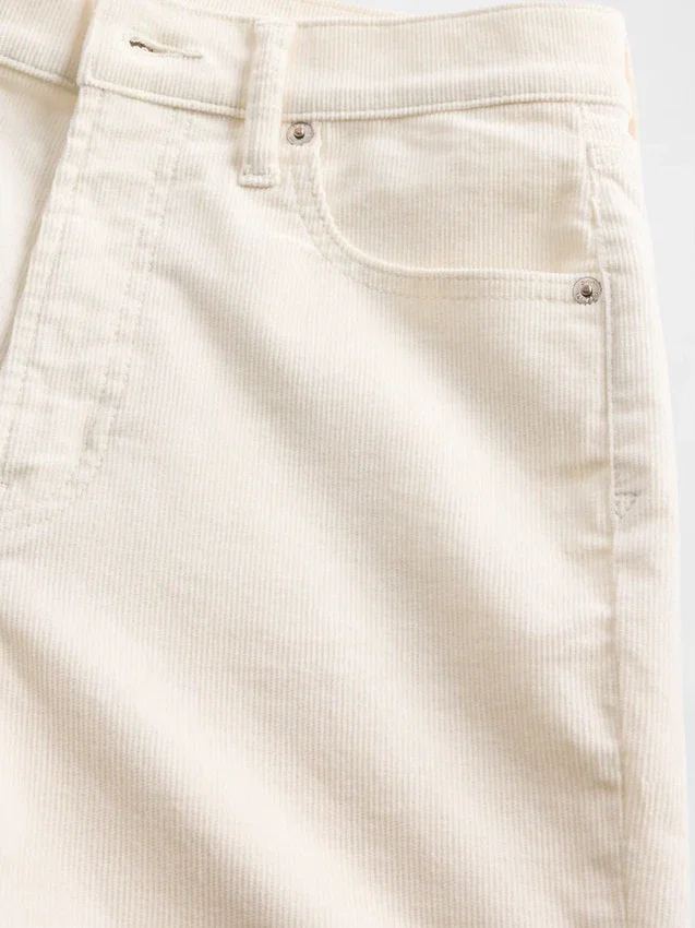 Pantalones rectos ajustados de pana de talle alto estilo años 90