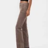 Pantalones rectos ajustados de pana de talle bajo estilo de los 90