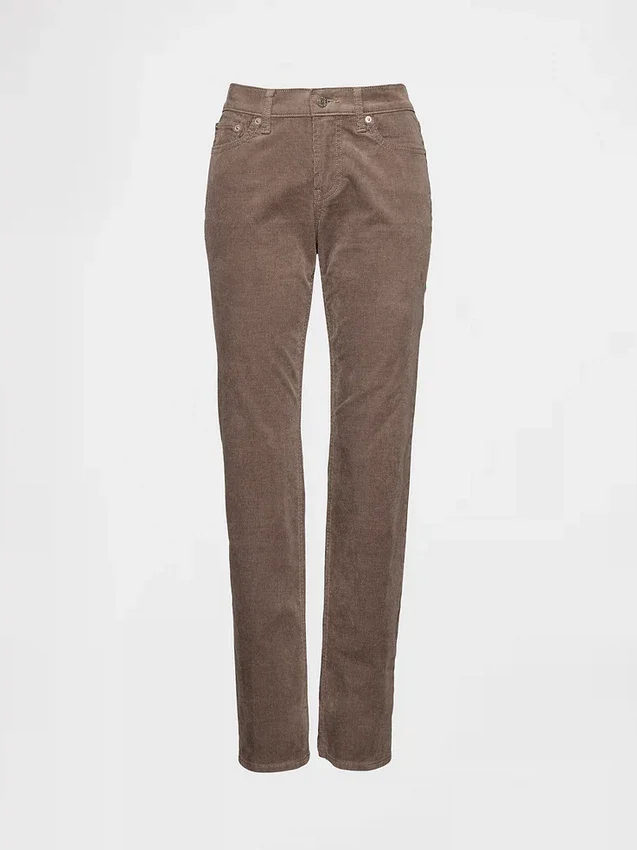 Pantalones rectos ajustados de pana de talle bajo estilo de los 90