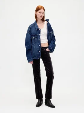 Pantalones rectos ajustados de terciopelo de talle bajo estilo de los 90