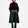 Pantalones rectos ajustados de terciopelo de talle bajo estilo de los 90