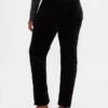 Pantalones rectos ajustados de terciopelo de talle bajo estilo de los 90