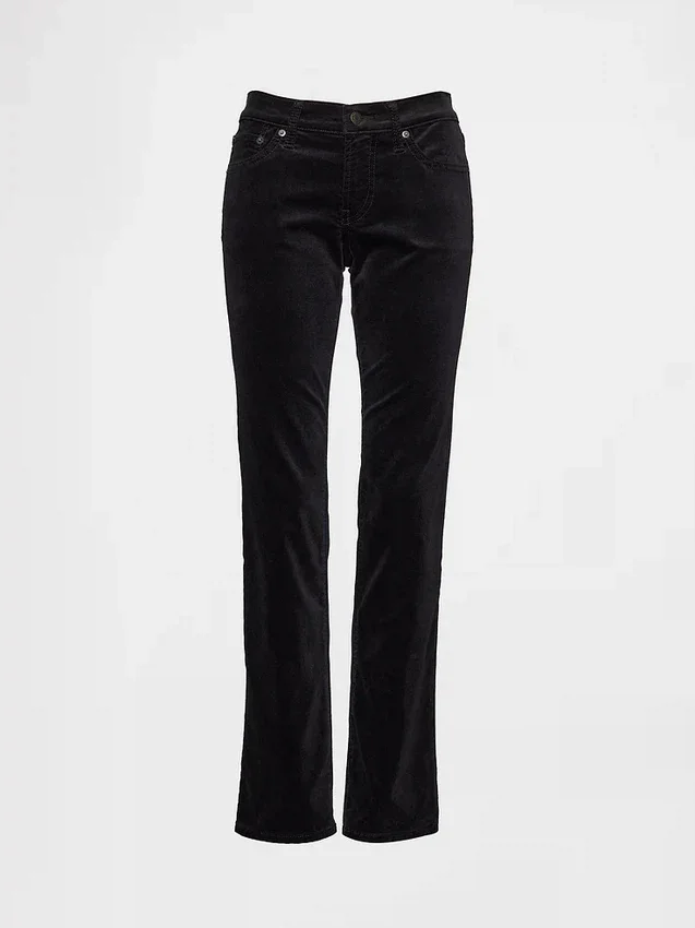 Pantalones rectos ajustados de terciopelo de talle bajo estilo de los 90