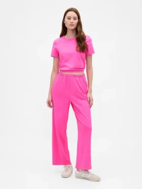 Pantalones rectos de tela gruesa
