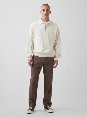 Pantalones rectos holgados de lino y algodón