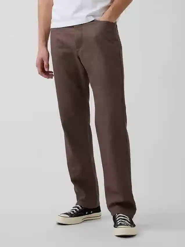 Pantalones rectos holgados de lino y algodón