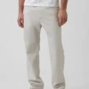 Pantalones rectos holgados de lino y algodón