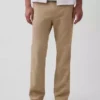 Pantalones rectos holgados de lino y algodón