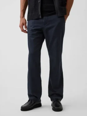 Pantalones rectos holgados de lino y algodón