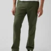 Pantalones rectos holgados de lino y algodón