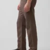 Pantalones rectos holgados de lino y algodón