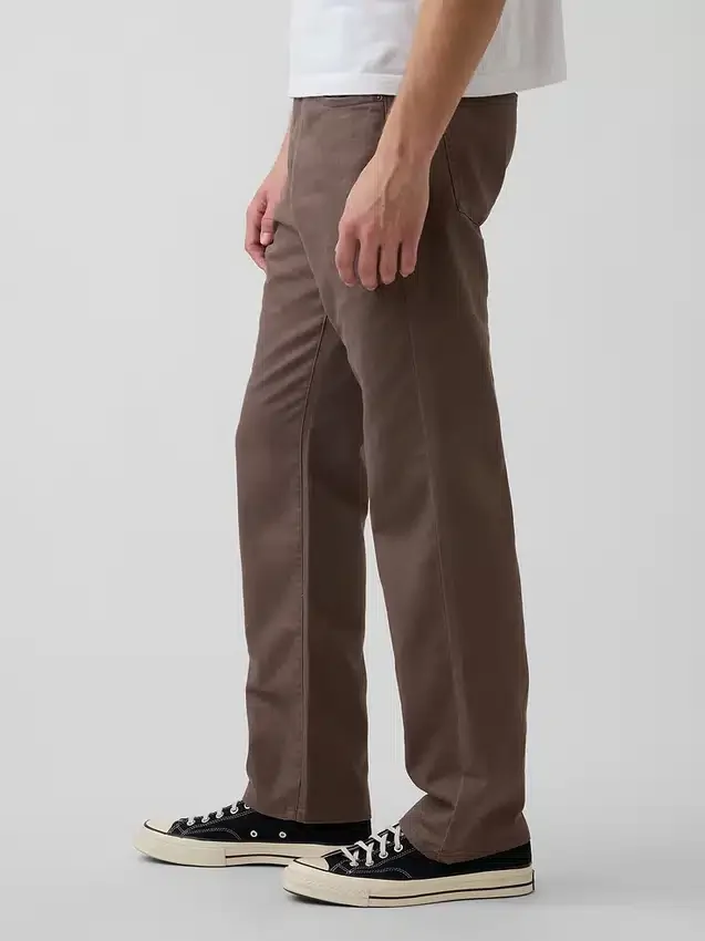 Pantalones rectos holgados de lino y algodón
