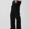 Pantalones rectos holgados de lino y algodón