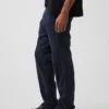 Pantalones rectos holgados de lino y algodón