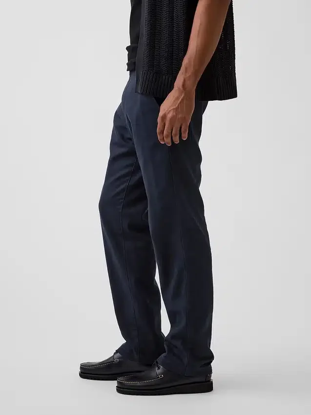 Pantalones rectos holgados de lino y algodón