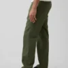 Pantalones rectos holgados de lino y algodón