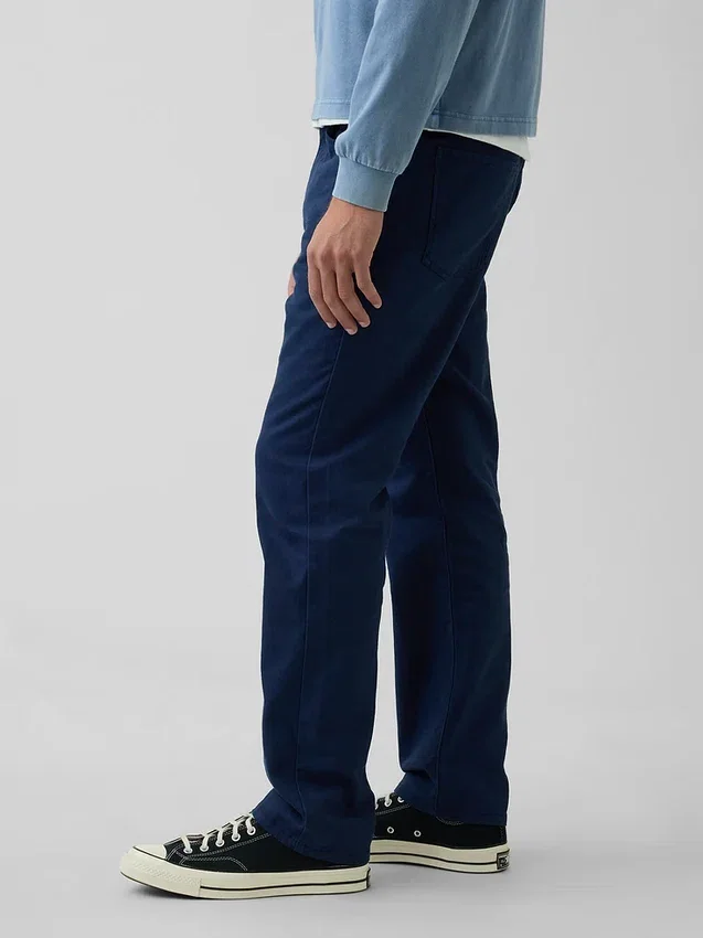 Pantalones rectos holgados de lino y algodón