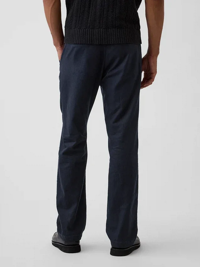 Pantalones rectos holgados de lino y algodón
