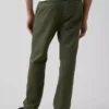 Pantalones rectos holgados de lino y algodón