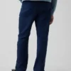 Pantalones rectos holgados de lino y algodón