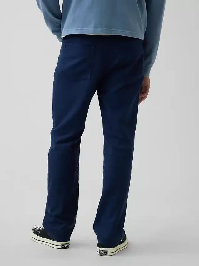 Pantalones rectos holgados de lino y algodón