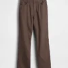 Pantalones rectos holgados de lino y algodón