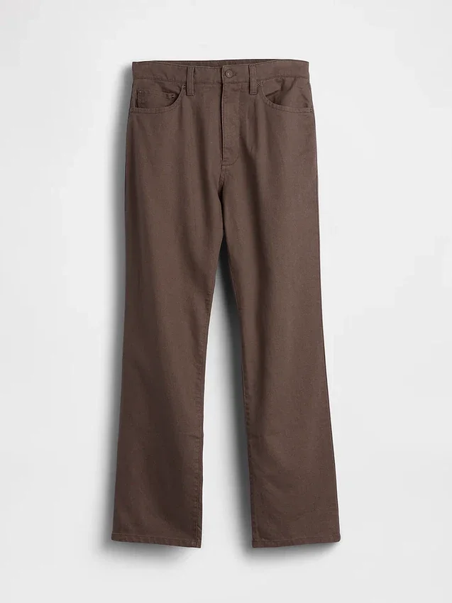 Pantalones rectos holgados de lino y algodón