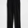 Pantalones rectos holgados de lino y algodón