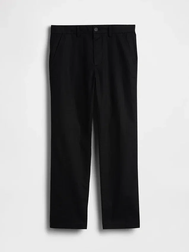 Pantalones rectos holgados de lino y algodón