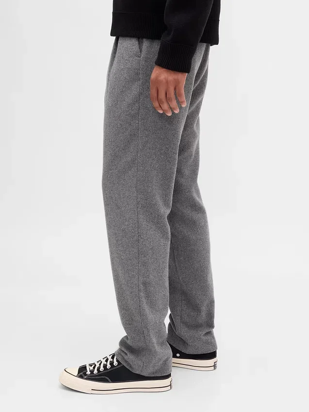 Pantalones rectos holgados de mezcla de lana