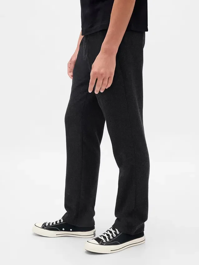 Pantalones rectos holgados de mezcla de lana