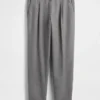 Pantalones rectos holgados de mezcla de lana