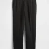 Pantalones rectos holgados de mezcla de lana