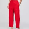Pantalones rectos holgados hasta el tobillo de mezcla de lino