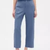 Pantalones rectos holgados hasta el tobillo de mezcla de lino
