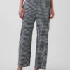 Pantalones rectos holgados hasta el tobillo de mezcla de lino